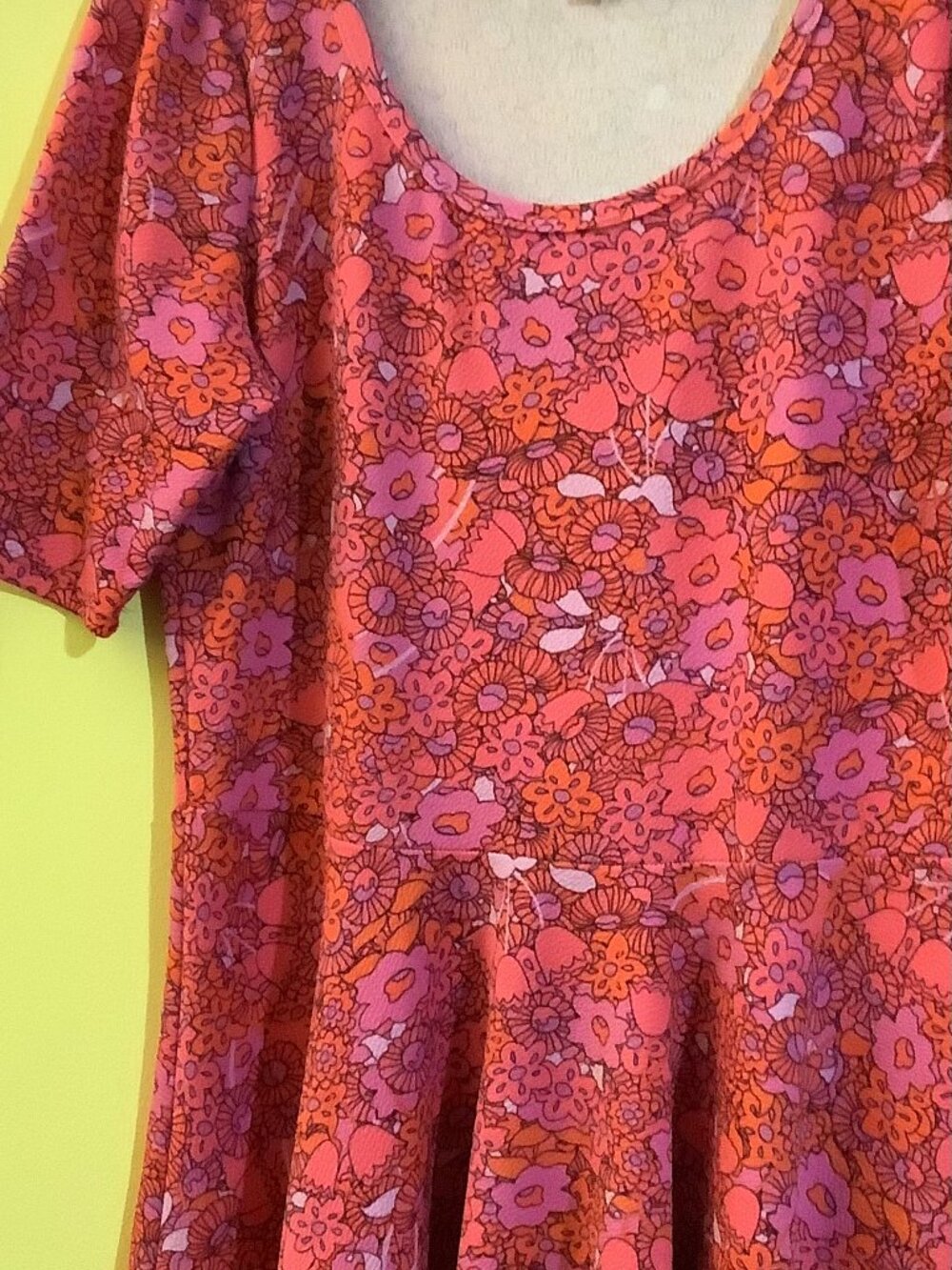 Lula Roe Fun Floral Pattern Flare/Swing Dress